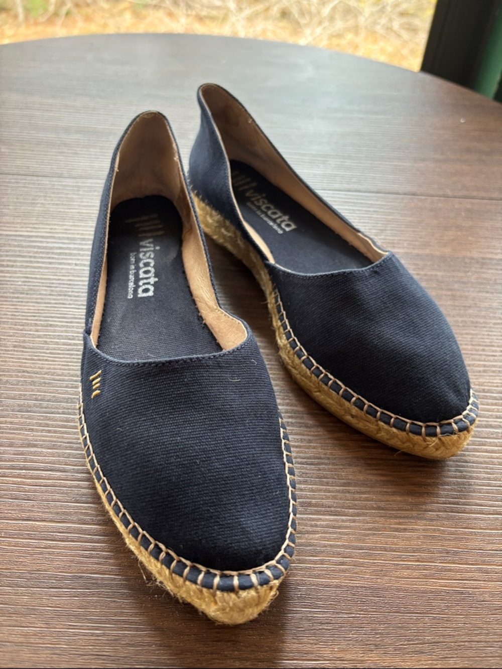 Classic Navy Espadrille Flats - Women